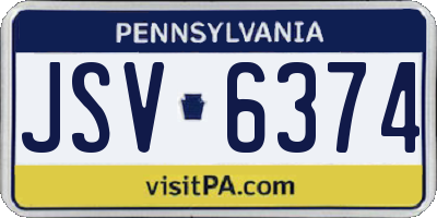 PA license plate JSV6374