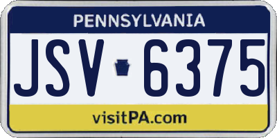 PA license plate JSV6375