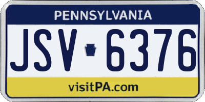 PA license plate JSV6376