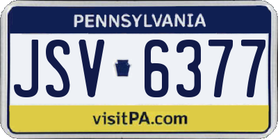 PA license plate JSV6377