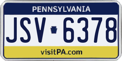 PA license plate JSV6378