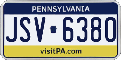 PA license plate JSV6380