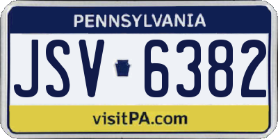 PA license plate JSV6382