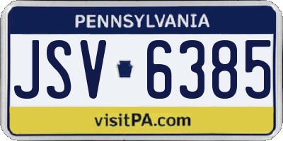 PA license plate JSV6385