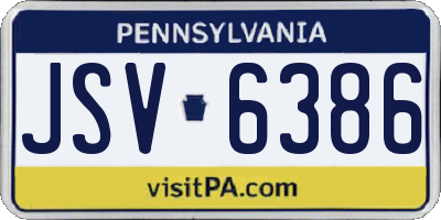 PA license plate JSV6386