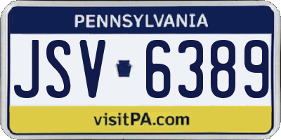 PA license plate JSV6389