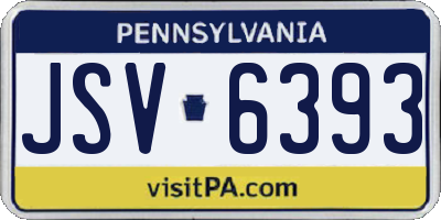 PA license plate JSV6393