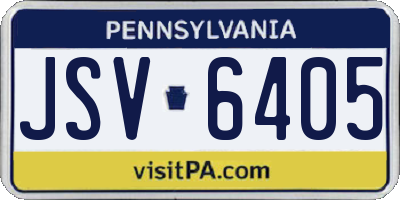 PA license plate JSV6405