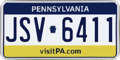 PA license plate JSV6411
