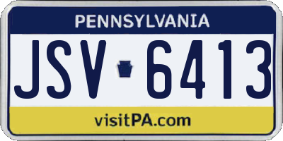 PA license plate JSV6413