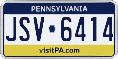 PA license plate JSV6414