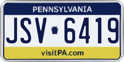PA license plate JSV6419