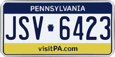 PA license plate JSV6423