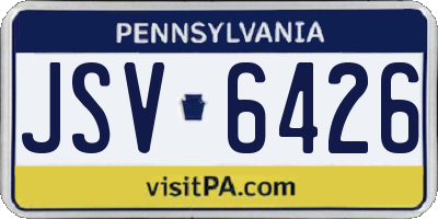 PA license plate JSV6426