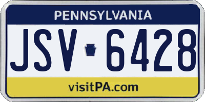 PA license plate JSV6428