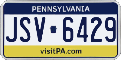 PA license plate JSV6429