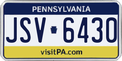PA license plate JSV6430