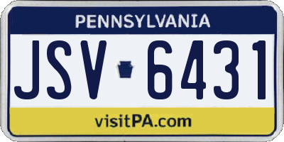 PA license plate JSV6431