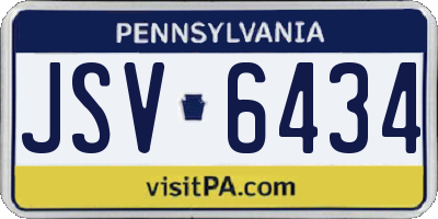 PA license plate JSV6434