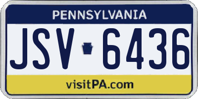 PA license plate JSV6436