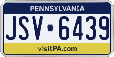 PA license plate JSV6439