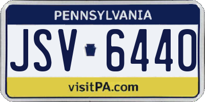 PA license plate JSV6440