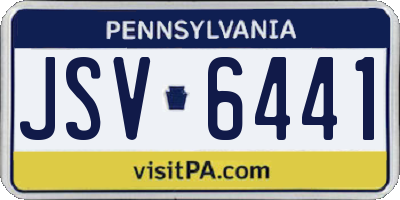 PA license plate JSV6441
