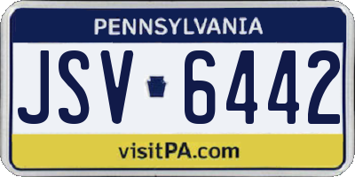 PA license plate JSV6442