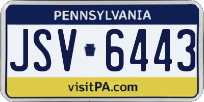 PA license plate JSV6443