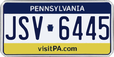 PA license plate JSV6445