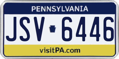 PA license plate JSV6446