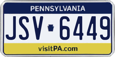 PA license plate JSV6449