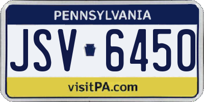 PA license plate JSV6450