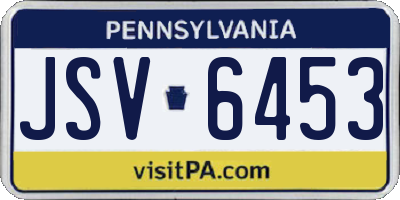 PA license plate JSV6453