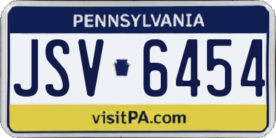 PA license plate JSV6454