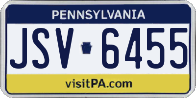 PA license plate JSV6455