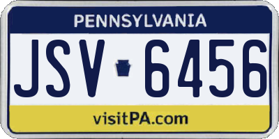 PA license plate JSV6456
