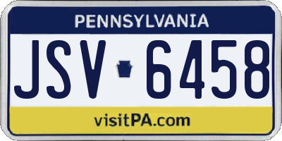 PA license plate JSV6458