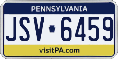 PA license plate JSV6459
