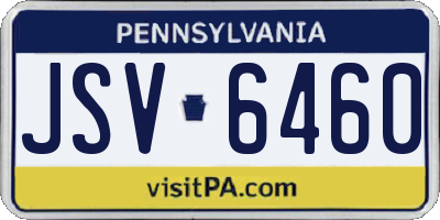 PA license plate JSV6460