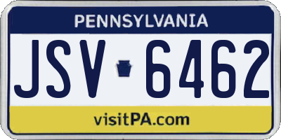 PA license plate JSV6462