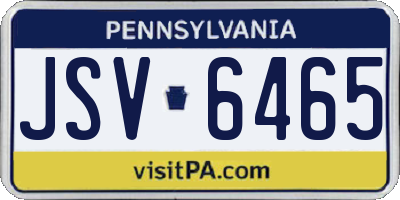 PA license plate JSV6465
