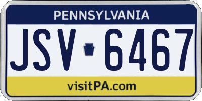 PA license plate JSV6467