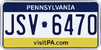 PA license plate JSV6470