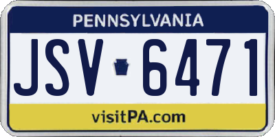 PA license plate JSV6471