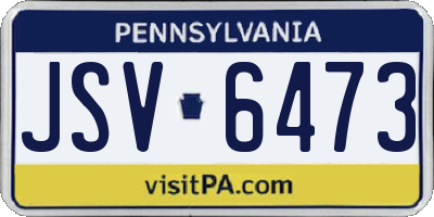 PA license plate JSV6473