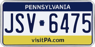 PA license plate JSV6475