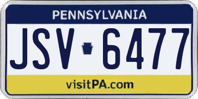 PA license plate JSV6477