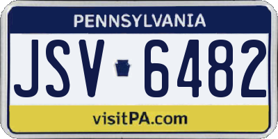 PA license plate JSV6482
