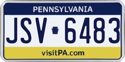 PA license plate JSV6483